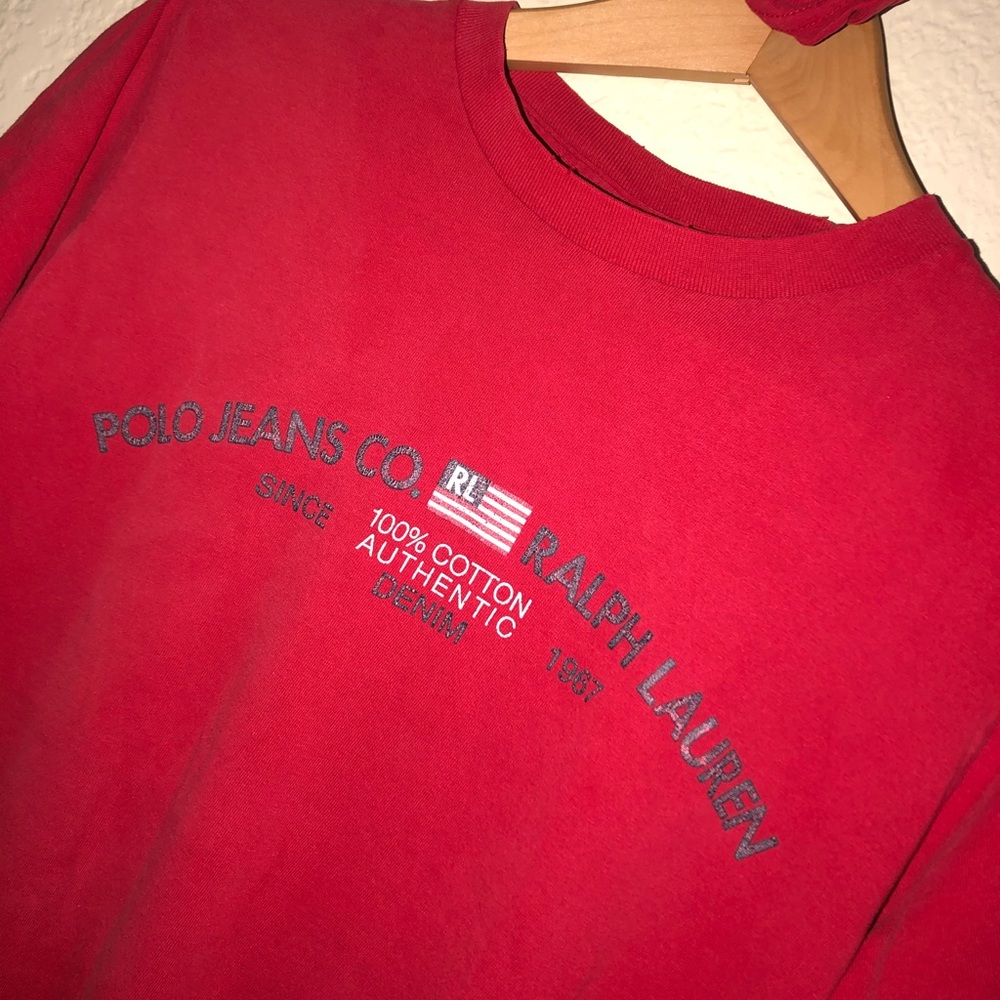 VTG Polo Jeans Crop Top/Scrunchie Set - Picture 2 of 4